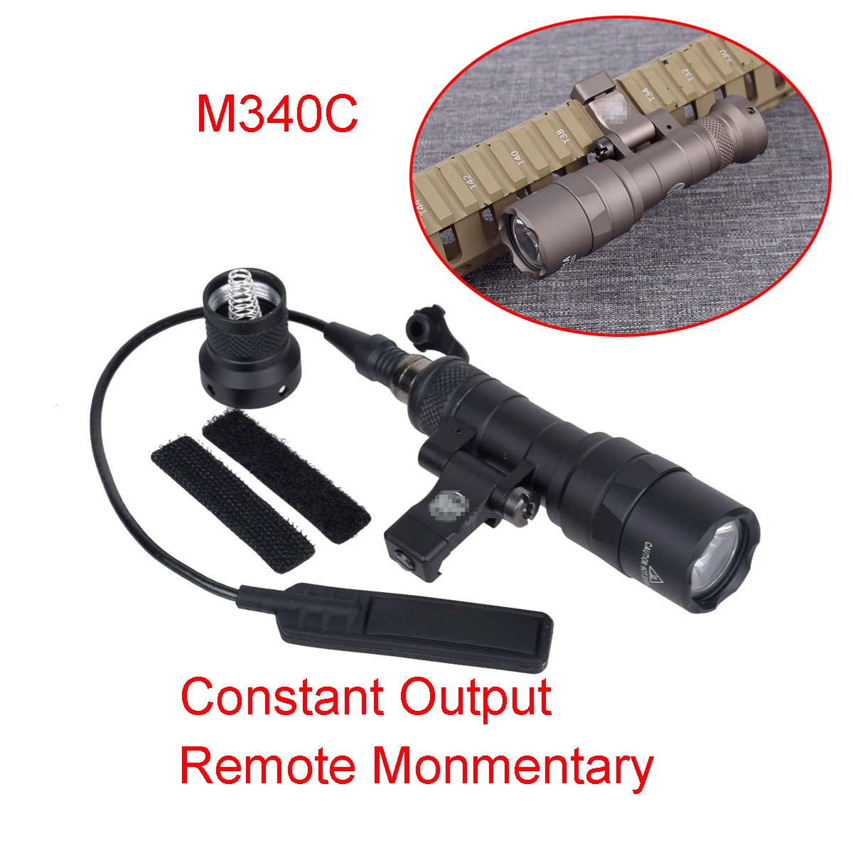 

Тактический армейский M300, M340C, M340, оружейный пистолет, разведывающая искусственная винтовка, охотничий фонарик с регулируемой яркостью, подходит для любой рельсы 20 мм