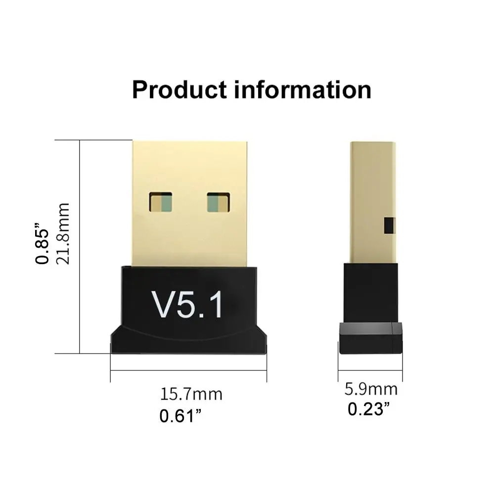 Bluetooth Adapter Bluetooth Audio Receiver Bluetooth Transceiver Adapter Audio Adapter Bluetooth Aux Adaptor USB Audio Bluetooth 5.1 Adapter PC & Laptop Wireless Transmitter And Receiver Dongle Audio Streaming Auto Adapter