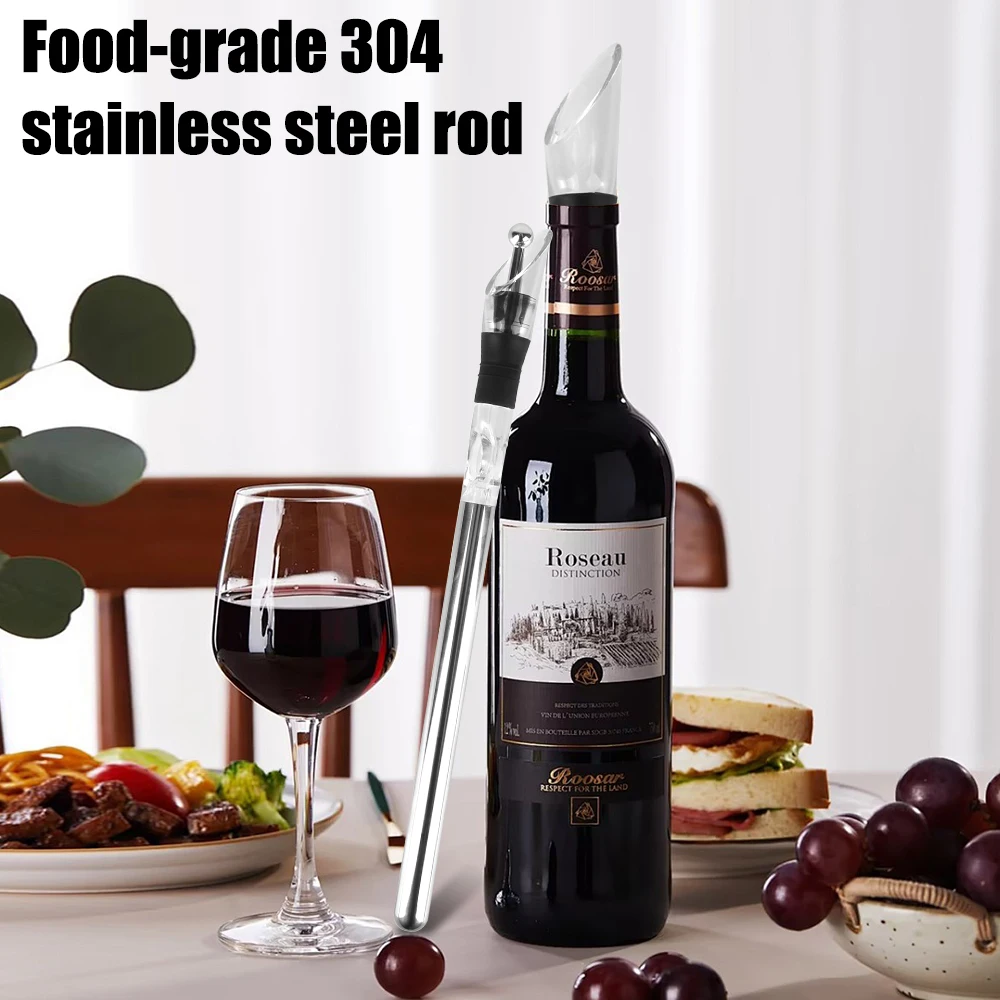 Wine Cooler Set Wine Bottle Cooler Stick Aerator Pourer Stainless Steel Ice Chil Bar Rapid Iceless Chilling Rod