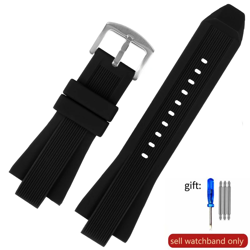High-Quality Men's Silicone Rubber Watch Strap, 29-13mm