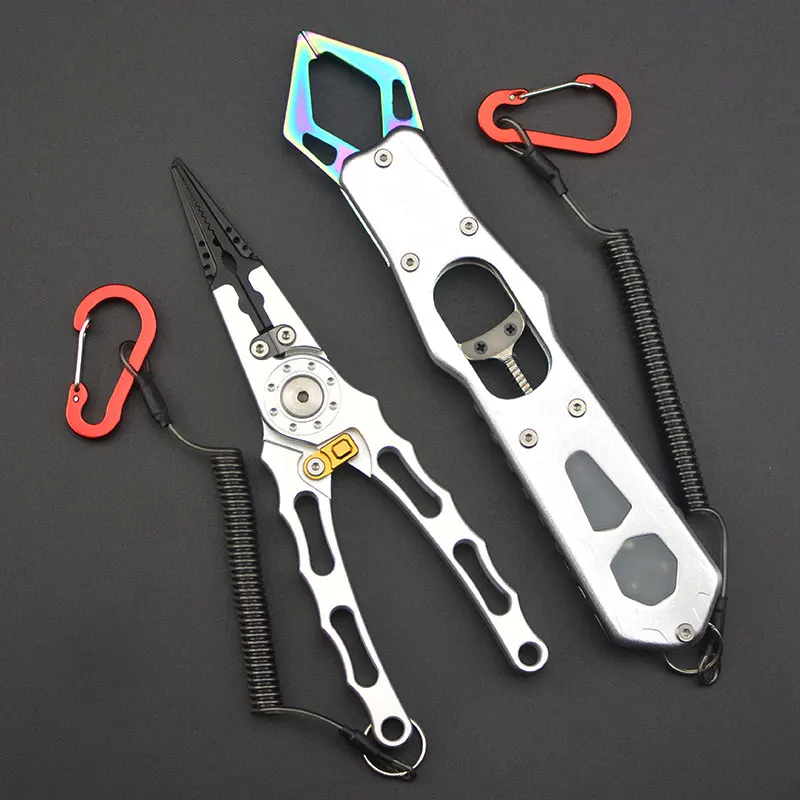 다기능 알루미늄 합금 낚시 클램프 훅 리무버 라인 커터 리드 홀더 낚시 장비 세트 야외 캠핑 여행 용품