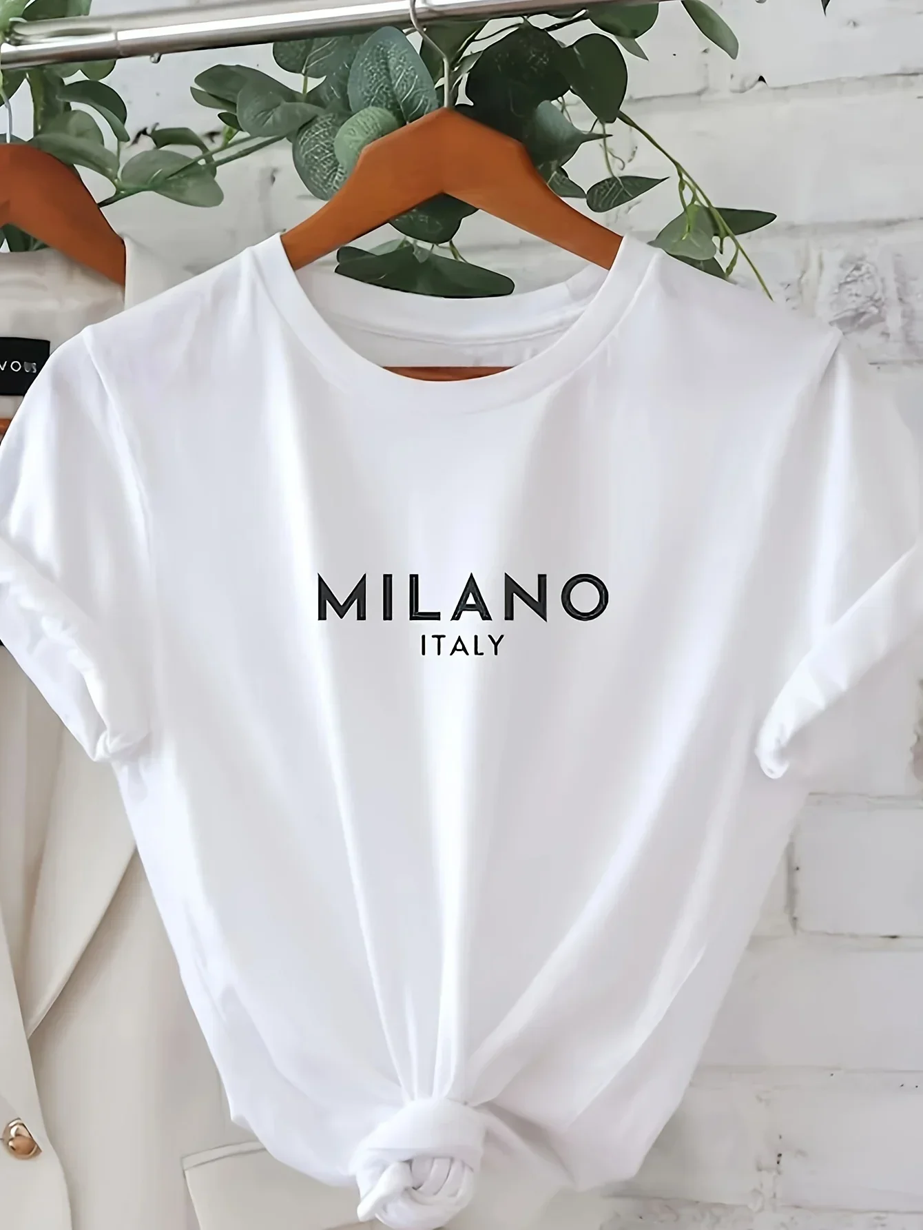 ORLetter Print Crew Neck T-Shirt, Casual Short Sleeve T-Shirt For Spring & Summer, Women's Clothing , Valentine's Day
