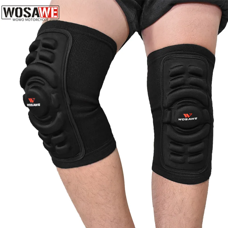 WOSAWE 4Pcs/Set Motorcycle Knee Pads EVA Moto Elbow Knee Pads Motocross Racing Protective Gear Knee elbow Protector Guards Kit