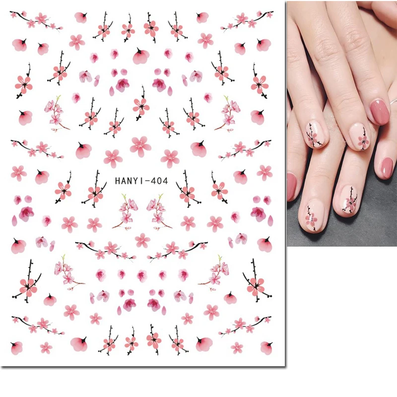 3d Nail Art Decals Winter Grey White Florals Flower Leafs Dandelions Adhesive Sliders Nail Stickers For Manicure