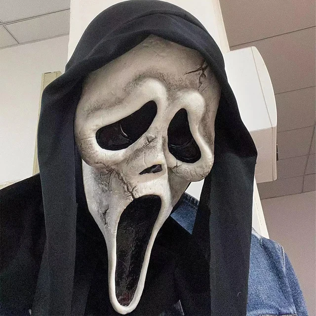 Halloween Mask Realistic Movie Scream Scary Face Creepy Ghost Mask Stick  Tongue Out Funny Scary Cosplay Costume Mask Party Props - AliExpress