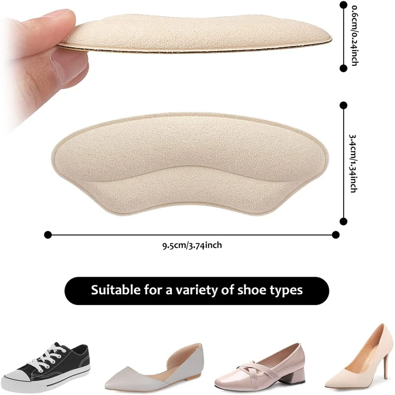 Women Shoe Insoles Heel Pad Adjust Size Adhesive Grips Protector Pain Relief