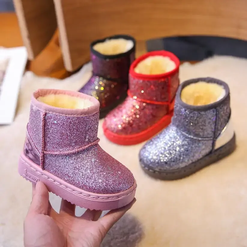 Children Boots Warm Kids Snow Boots For Children Toddler Winter Princess Non-slip Flat Round Toe Boys Girls