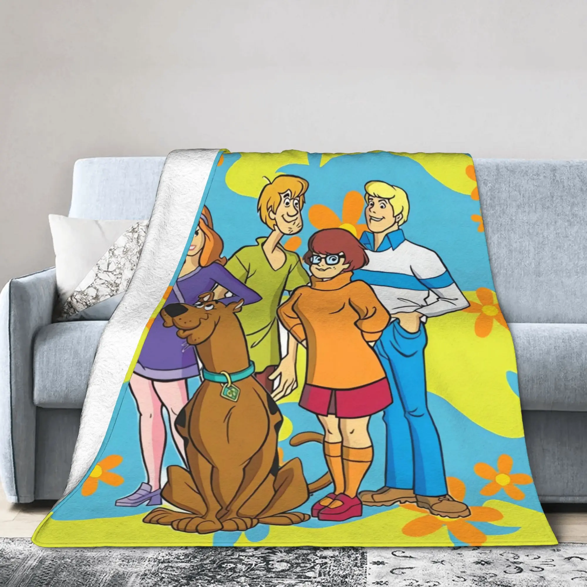 Cartoon Halloween Plush Blanket for Kids - Soft and Cozy Flannel Throw for Outdoor Use, Super Warm Custom Quality Bedspread