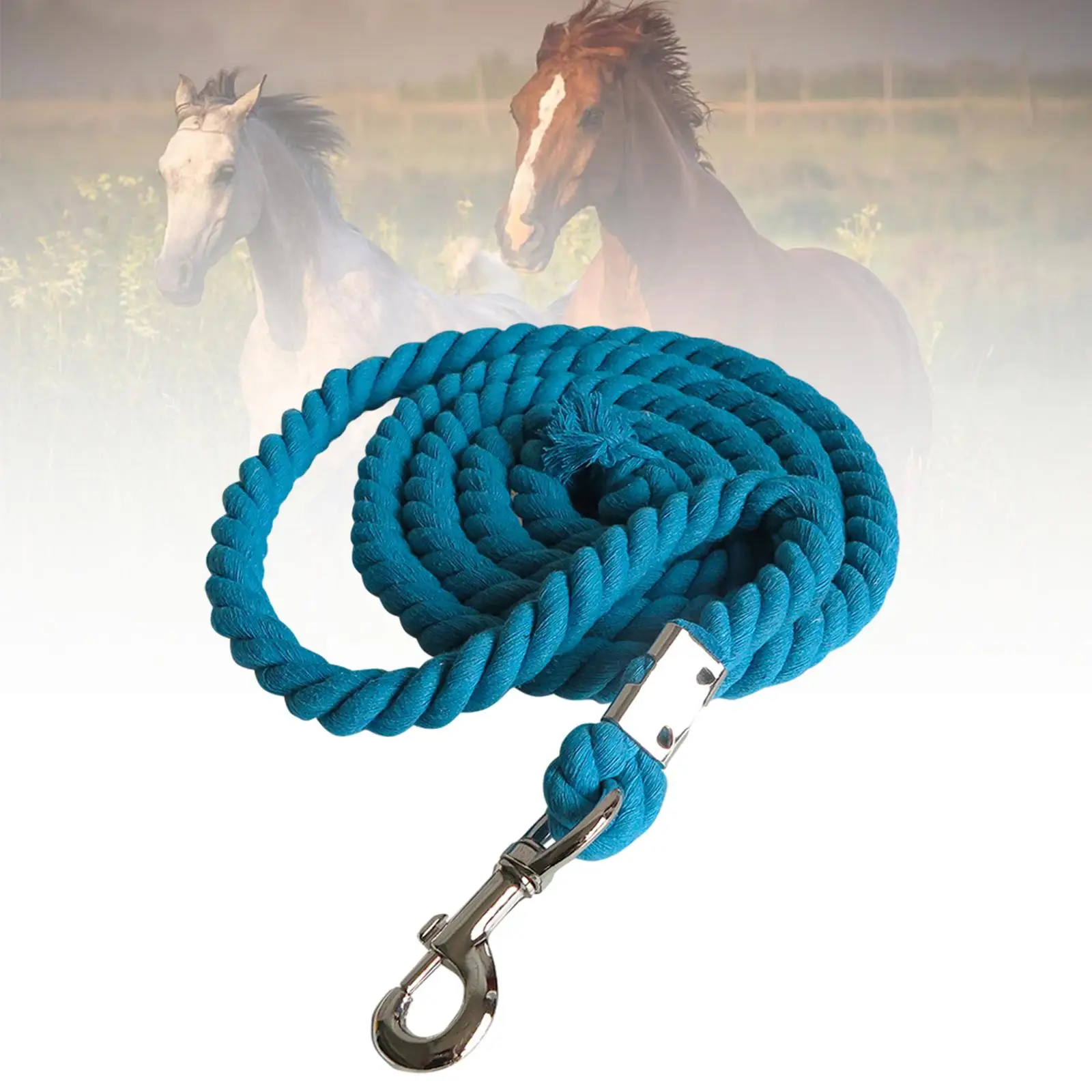 Horse Lead Rope Braided Rope for Livestock Soft Accessories Handmade Swivel Buckle Heavy Duty Equestrian Rein Halters