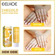 

Eelhoe 24K Gold Honey Peel Off Hand Wax Moisturizing Exfoliating Hand Mask Whitening Repair Calluses Hand Care Cream (30ml)