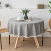 Large Round Tablecloth Solid Color Cotton Linen Waterproof Table Cloth Oil-Proof Table Cover for Kitchen Garden Restaurant 2