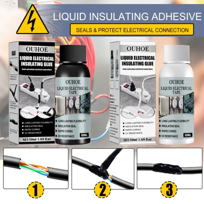 1PC 50ml Insulation Electrical Sealant Liquid Tape Paste Waterproof Anti UV Fast Dry Lamp Board Electronic Sealant No Corrosion