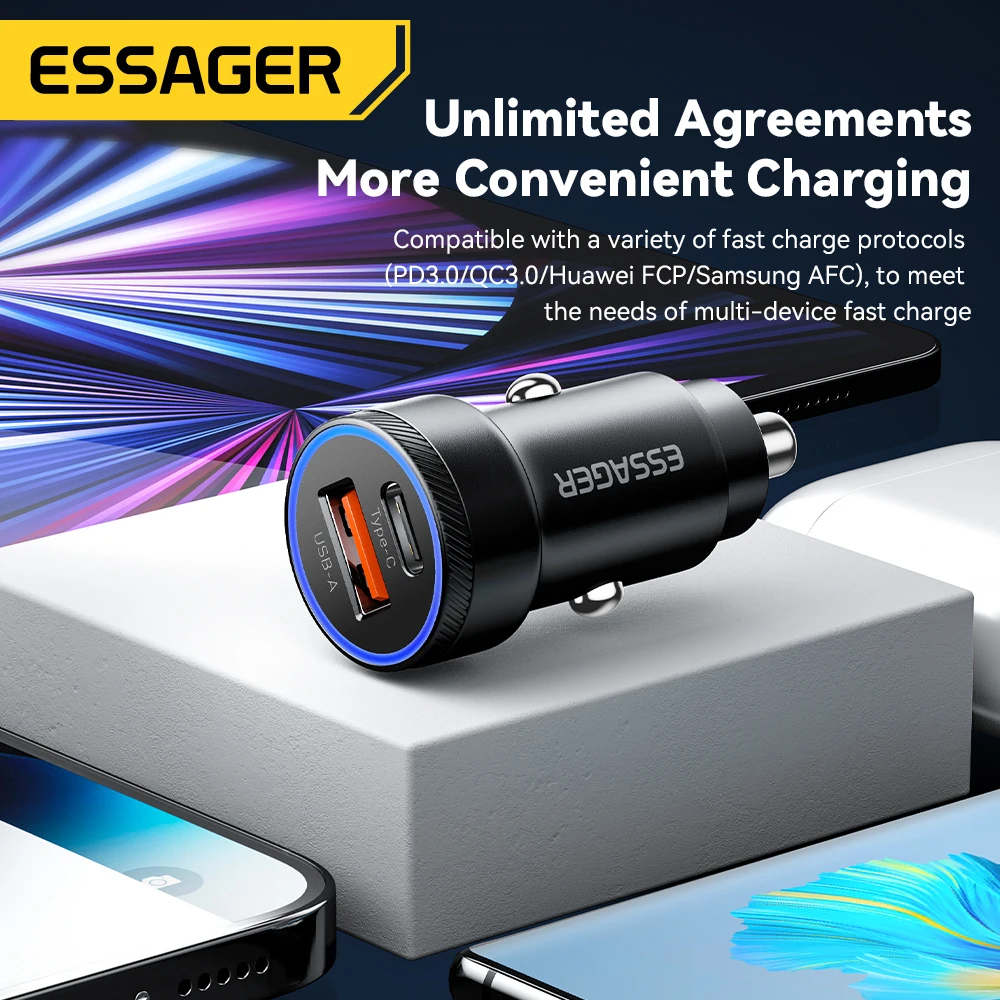 Essager Car Charger Fast Charge USB