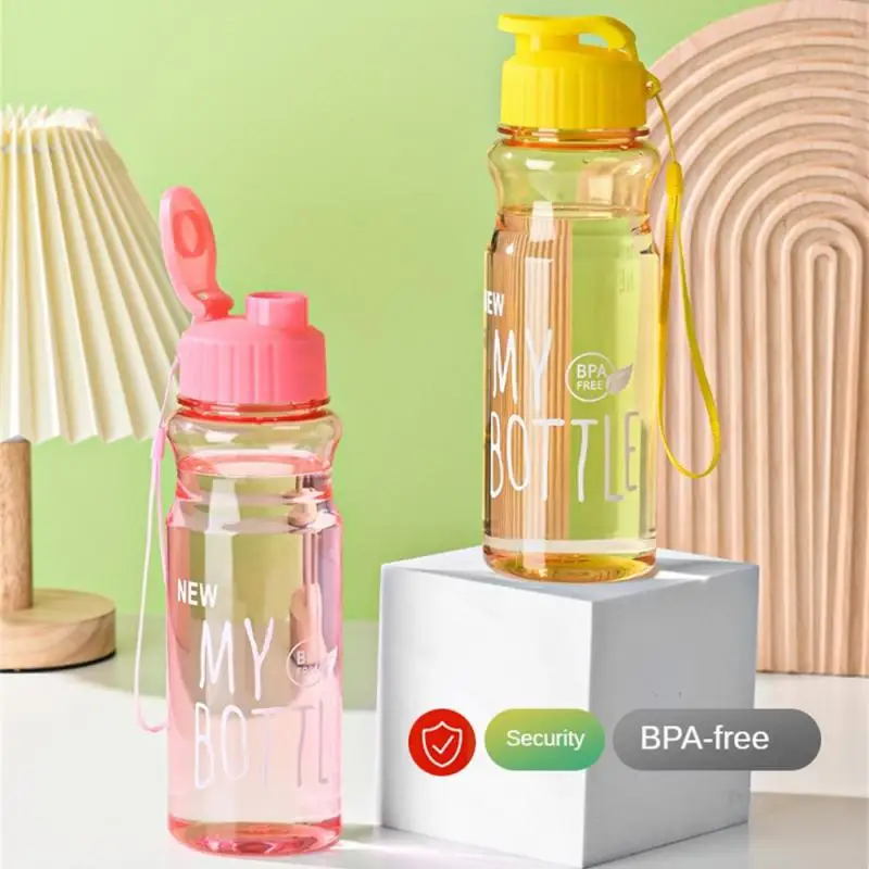 Sports water bottle Transparent Water bottle Portable Sport cup For drinking Kitchen tools 550ML Water bottle For school Gym travel Girl boy