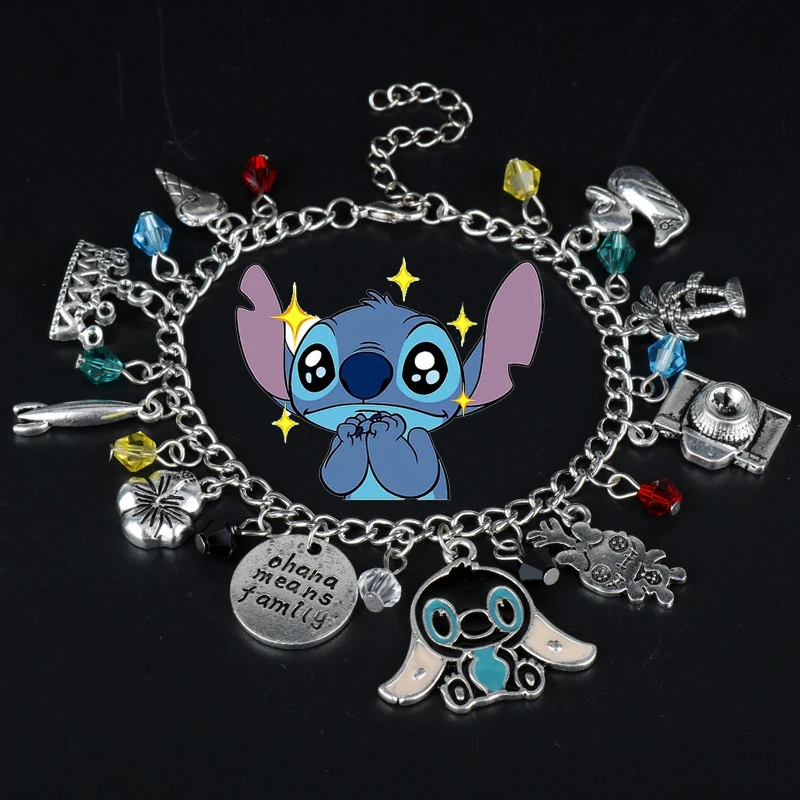 Charm Bracciale Lilo E Stitch Gioielli Per Donne Bambini I Love You  Braccialetto Bestfriend Regalo