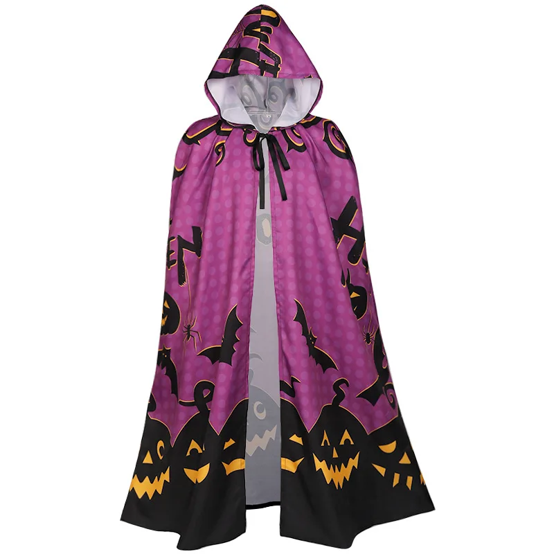 Halloween Cloak Cosplay Costume for Men Women Hooded Death Elf Magician Witch Cloak Cape Robe Fantasia Adulto Party Stage Show