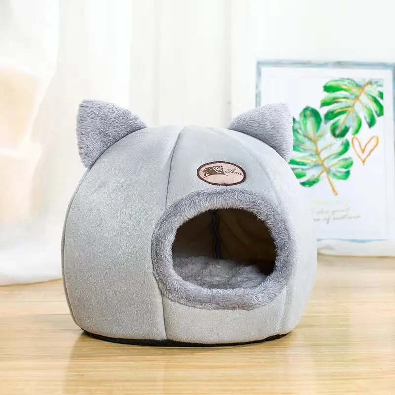 Highest Quality Comfort Pet House Tent Winter Deluxe Semi-Enclosed Deep Sleep Cat Bed Pet House Tent Small Mat Basket Small Dog 4