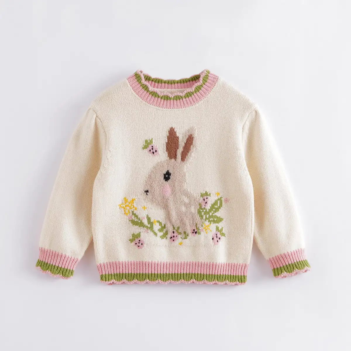 

MARC&JANIE Girls Autumn Winter Rabbit Jacquard Sweater 221377