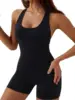 Womens Workout Bodysuits Sexy Yoga Sport Suit One Piece Gym Bodycon Rompers Tummy Control Workout Activewear Jumpsuit Sleeveless 4