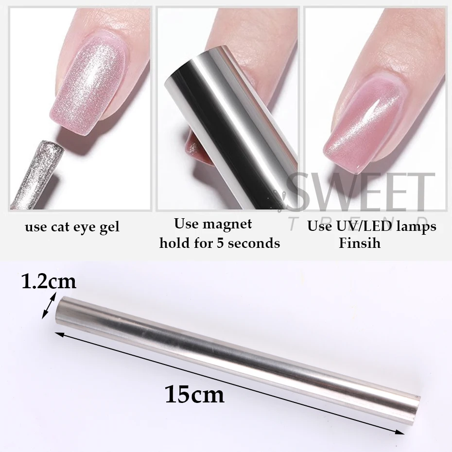 Magnetic Nail Art Tools-15cm Strong Wide Magnetic Nail Stick 9D Effect For UV Gel Line Strip French Manicure