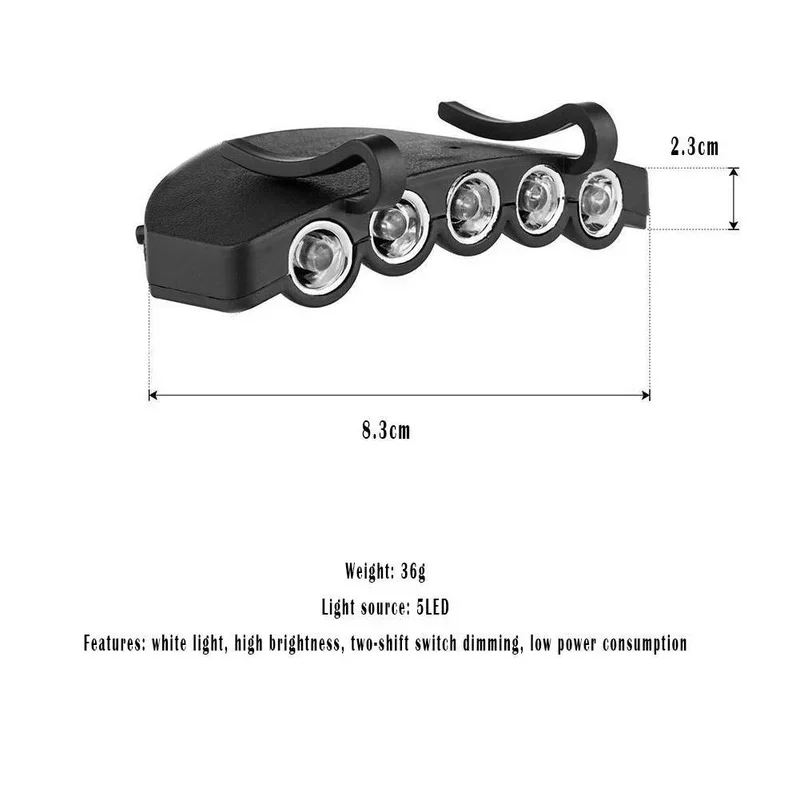 11-LED Head Flashlight Super Bright Night Fishing Cap Light Headlamp Head Hat Clip on Light Fishing Lamp