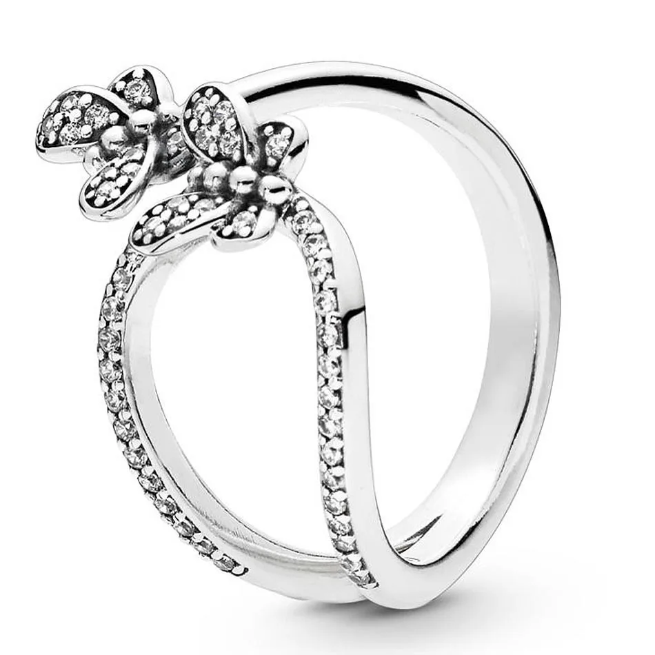 

Original Moments Bedazzling Butterflies With Crystal Ring For Women 925 Sterling Silver Wedding Gift Fashion Jewelry