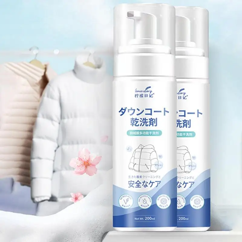 Dry Foam Cleaner 200ml Dry Wash Spray For Clothing Bubble Cleaner Foam Spot Clothes Refresher Spray Stain Remover