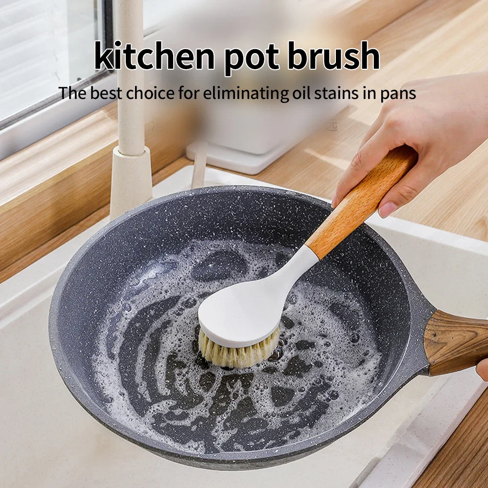 ~1pc 1Kitchen 1Cleaning 1Pot Brush Non-Stick Oil Long-handled Hanging Pot Cleaning Brush Kitchen Cleaning Tools