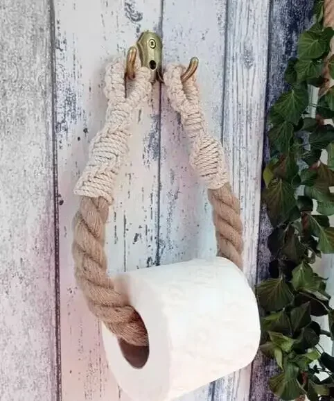 Retro Metal hook Paper Holders Towel Rack Bathroom Towel Hook Toilet Paper Holder Rack Toilet Rope paper towel holder towel rack toilet paper holder toilet paper rack toilet roll holder paper towel rack