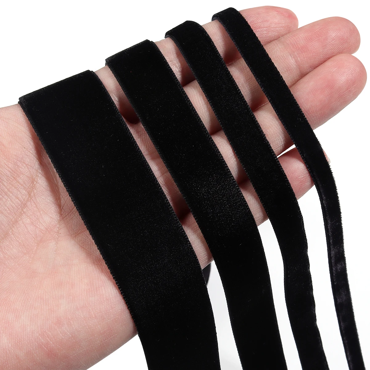 Luxurious Velvet Ribbon in Wine Red & Black for Elegant Gift Wrapping & DIY Decorations