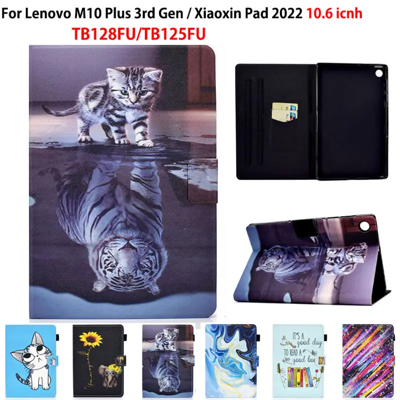 para Lenovo Xiaoxin Almofada 2023 Case Tab M10 Plus 3rd Gen 10.6 Tb128fu Tb125fu Capa Funda Crianças Pintados Couro do Plutônio Suporte Coque