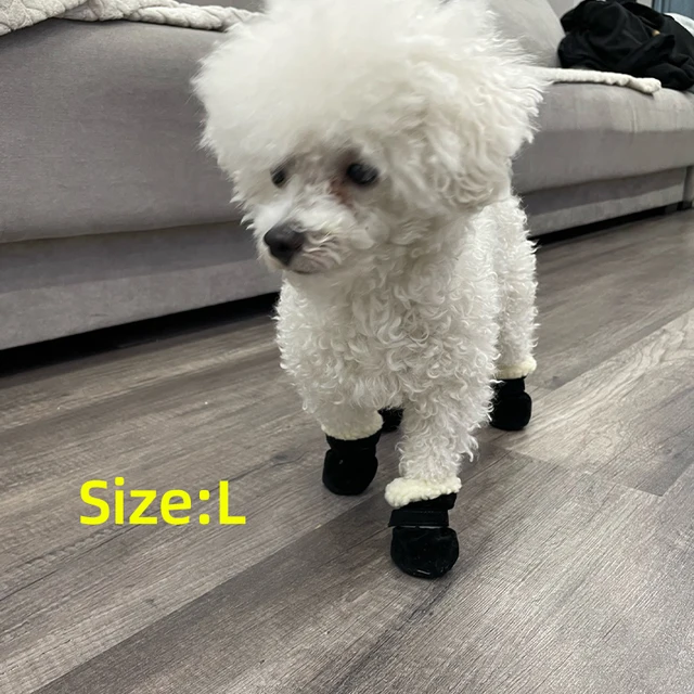 4pcs Winter Dog Shoes Waterproof Shoes For Medium Dogs Winter Boots For Small Dogs Warm Chihuahua Teeth Puppy Socks Yorkshire 3