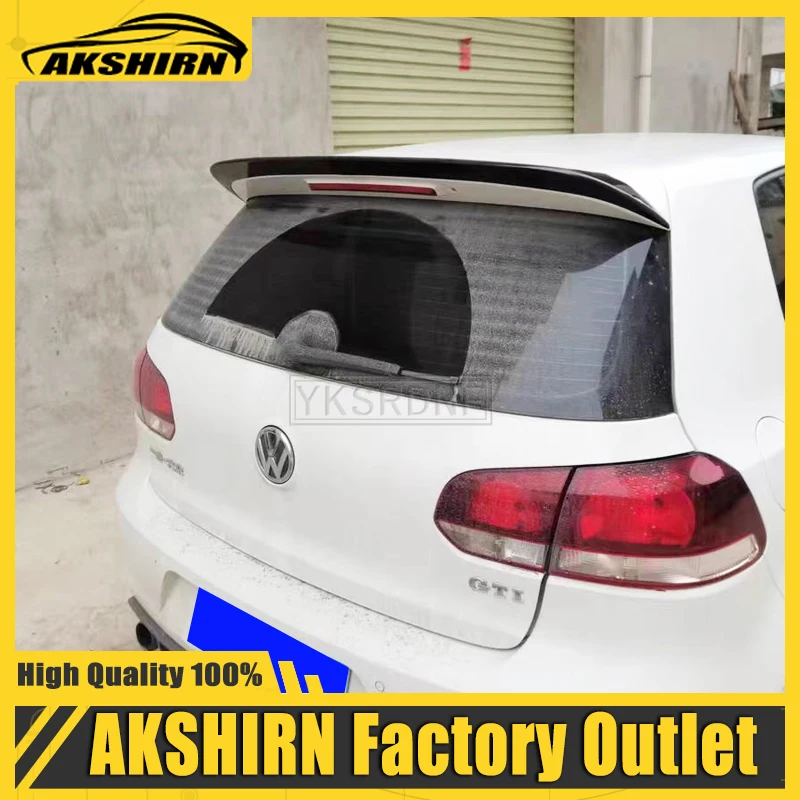 Car Rear Wing Spoiler ABS Car Rear Roof Spoiler Window Trunk Wings for Volkswagen VW Golf 6 VI MK6 GTI R20 2010-2013 R Style