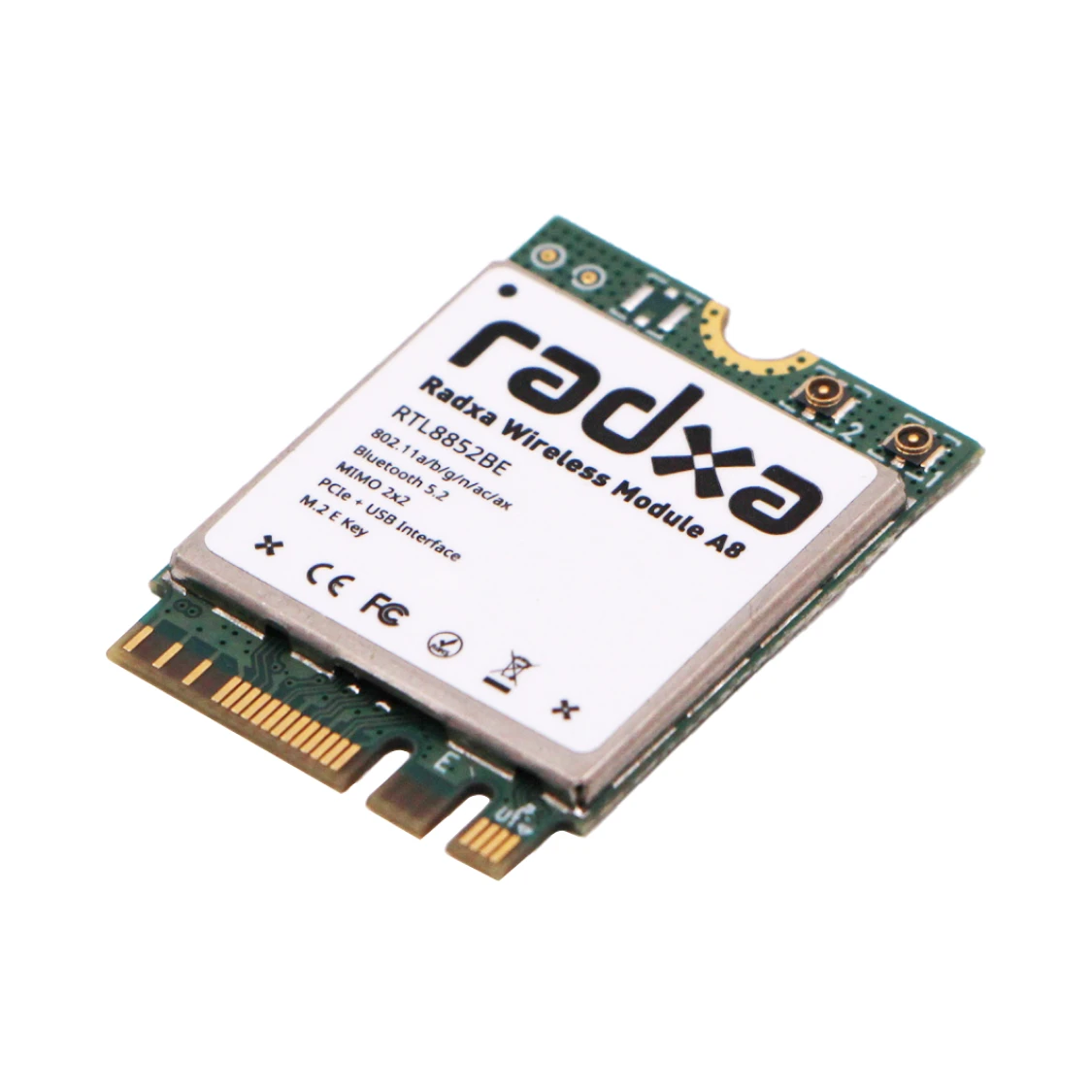 Wireless Module Radxa Wireless Module A8 WiFi 6 & BT 5.2 Dual Antenna Support M.2 E Key Interface