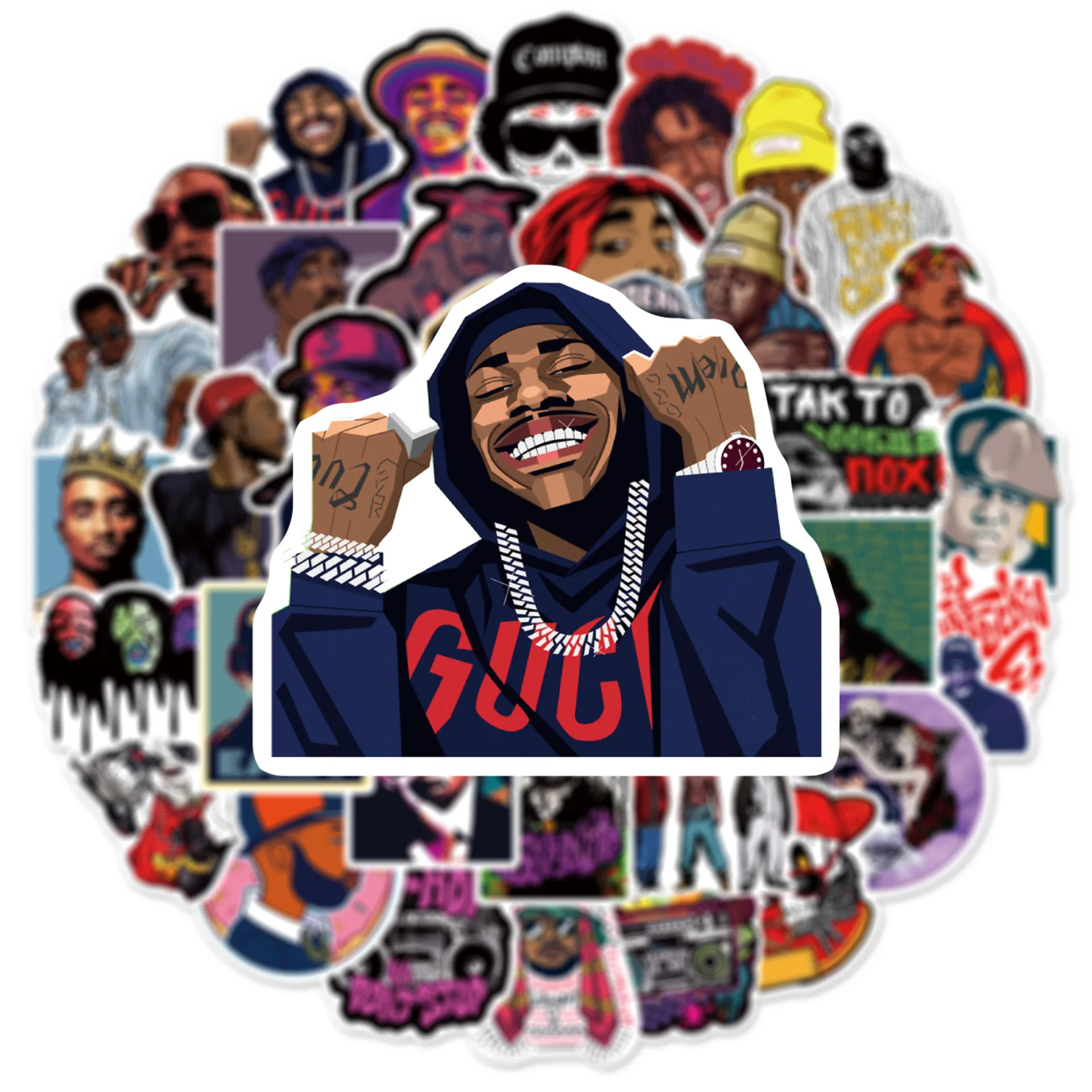 50pcs Legendary Rapper Tupac 2pac Stickers Notorious Big