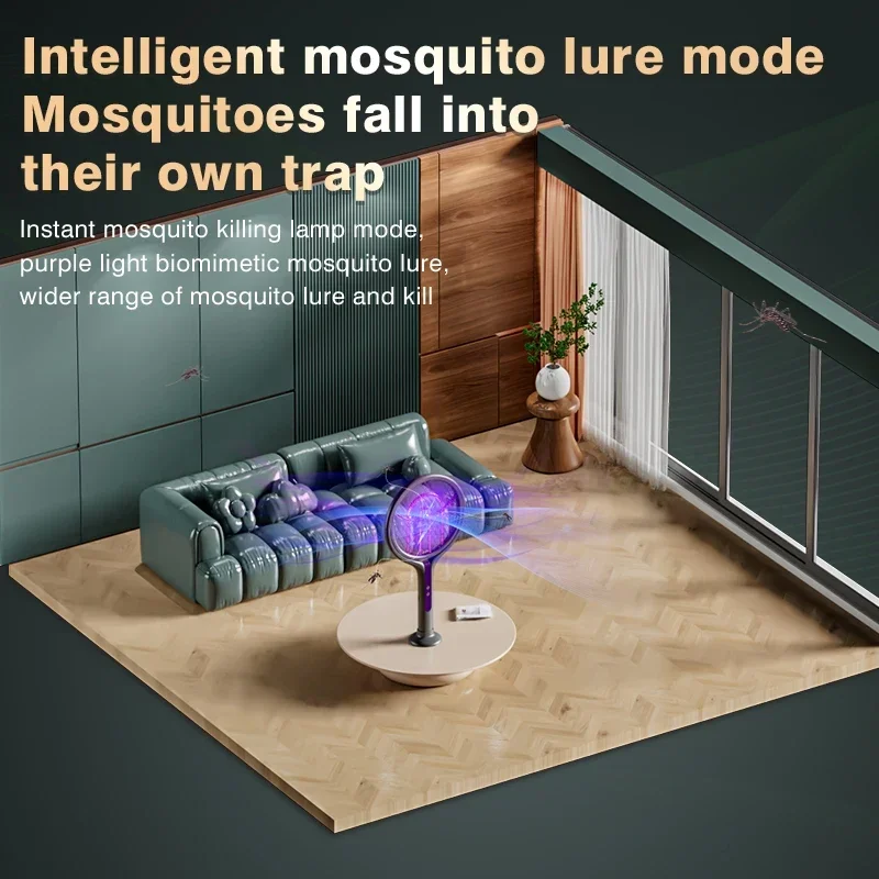 Retractable Rotatable Mosquito Killer Lamp Multifunctional USB Rechargeable Mosquito Swatter Household Bat Swatter