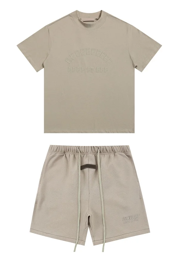 High Quality Summer Men’s Set Classic Brand Rubberzied Logo T shirts And Shorts Sets Hiphop Drawstring Shorts Streetwear Tees