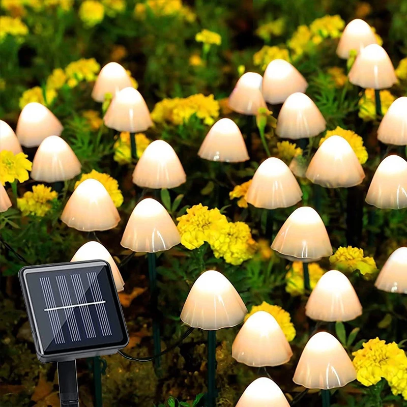 Solar Mushroom Fairy String Lights Led Outdoor Waterproof 8Modes Solar Powered In Ground Lights Decoration for Christmas Garden solar street light