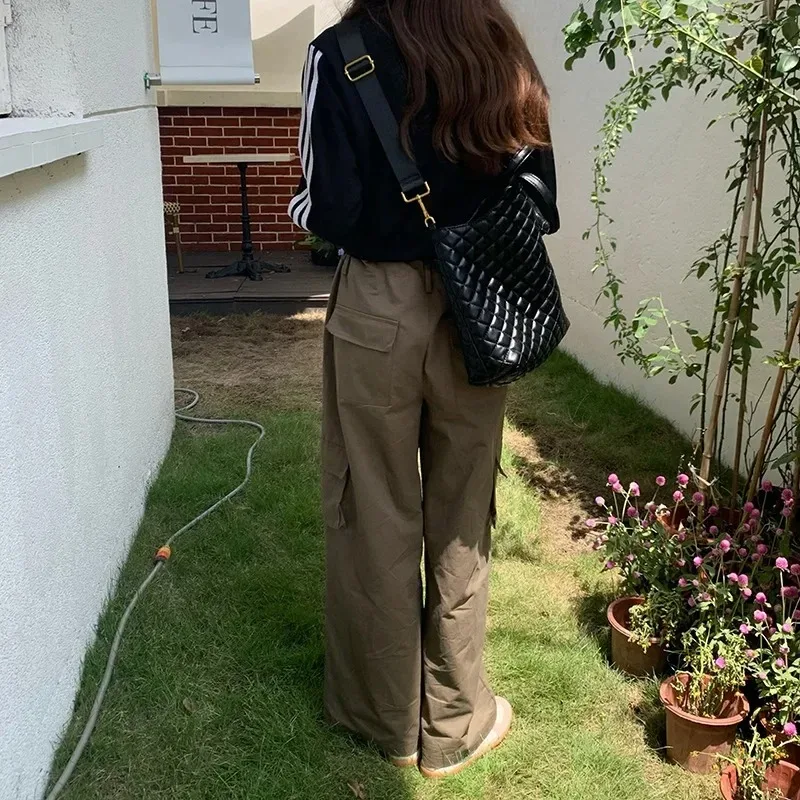 Luxury High Quality PU Leather Checked Women's Handbag Designer Fashionable Shoulder Bag Large Capacity Diagonal Straddle Bags