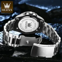 OLEVS montre pour hommes de luxe haut de gamme rotatif unidirectionnel anneau extérieur conception montre à Quartz pour hommes Date automatique étanche montres-bracelets 6