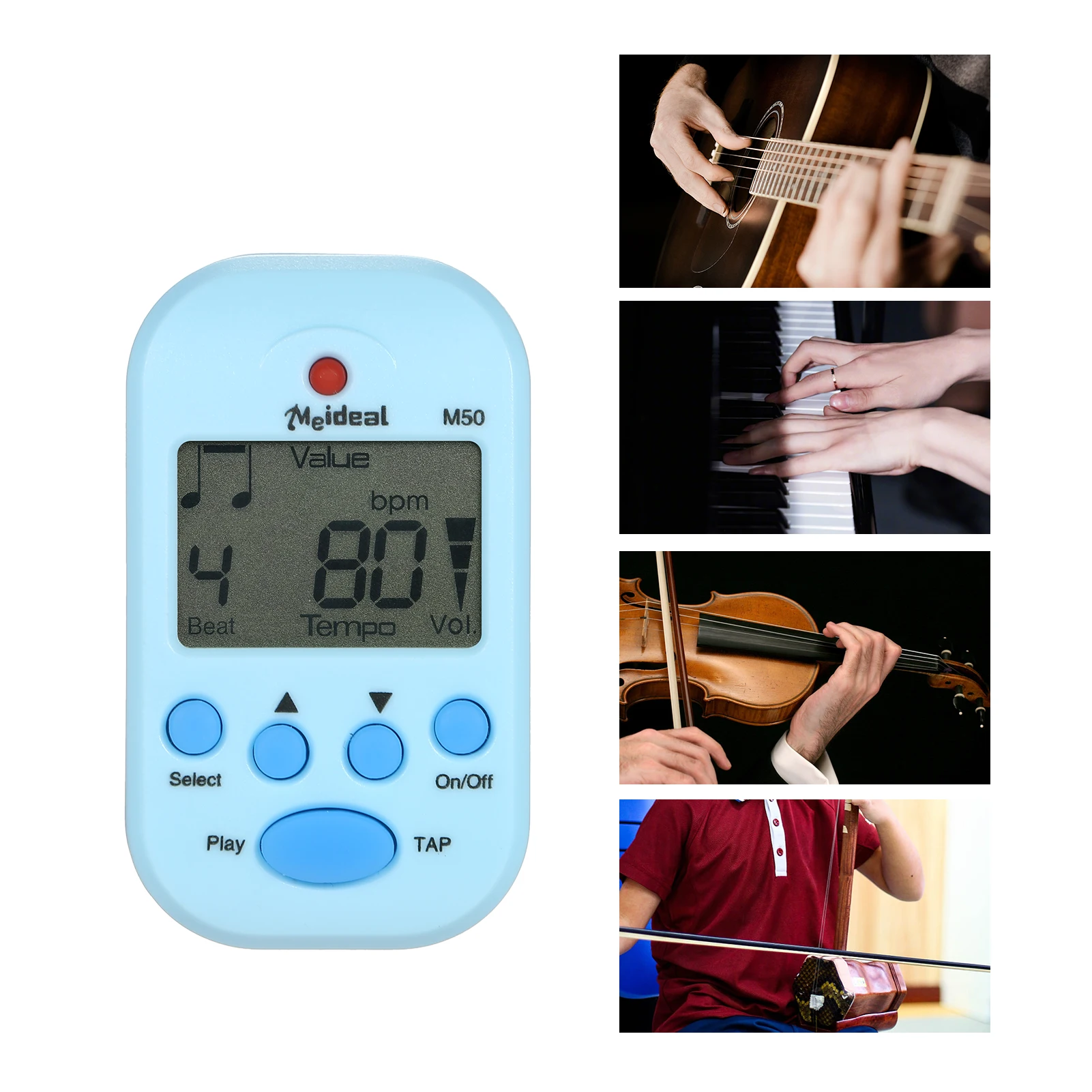 Digital Metronome M50 Tempo Mini Metronome Clip-On Electronic Metronome  Pocket Metronome Suitable for Guitar Piano Violin Drums - AliExpress