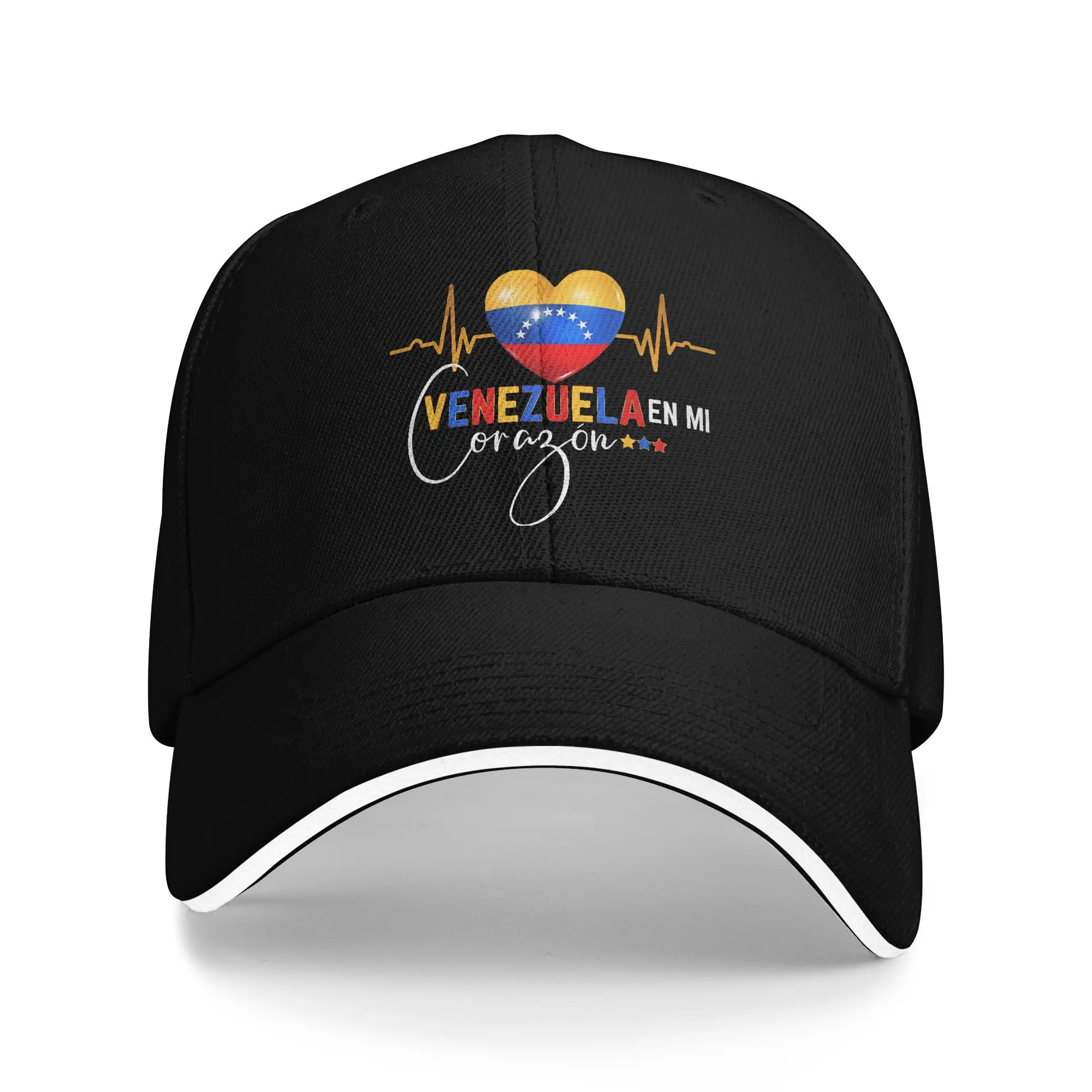 Frauen Männer Venezuela En El Corazon Venezuelan Pride Outdoor-Hut Sonnenkappe Neue Baseballkappe Snapback Sonnenschutz