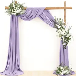 Elegant Dark Green Chiffon Wedding Arch Draping Fabric for Ceremony Reception Backdrop and Party Decor (Lilac)