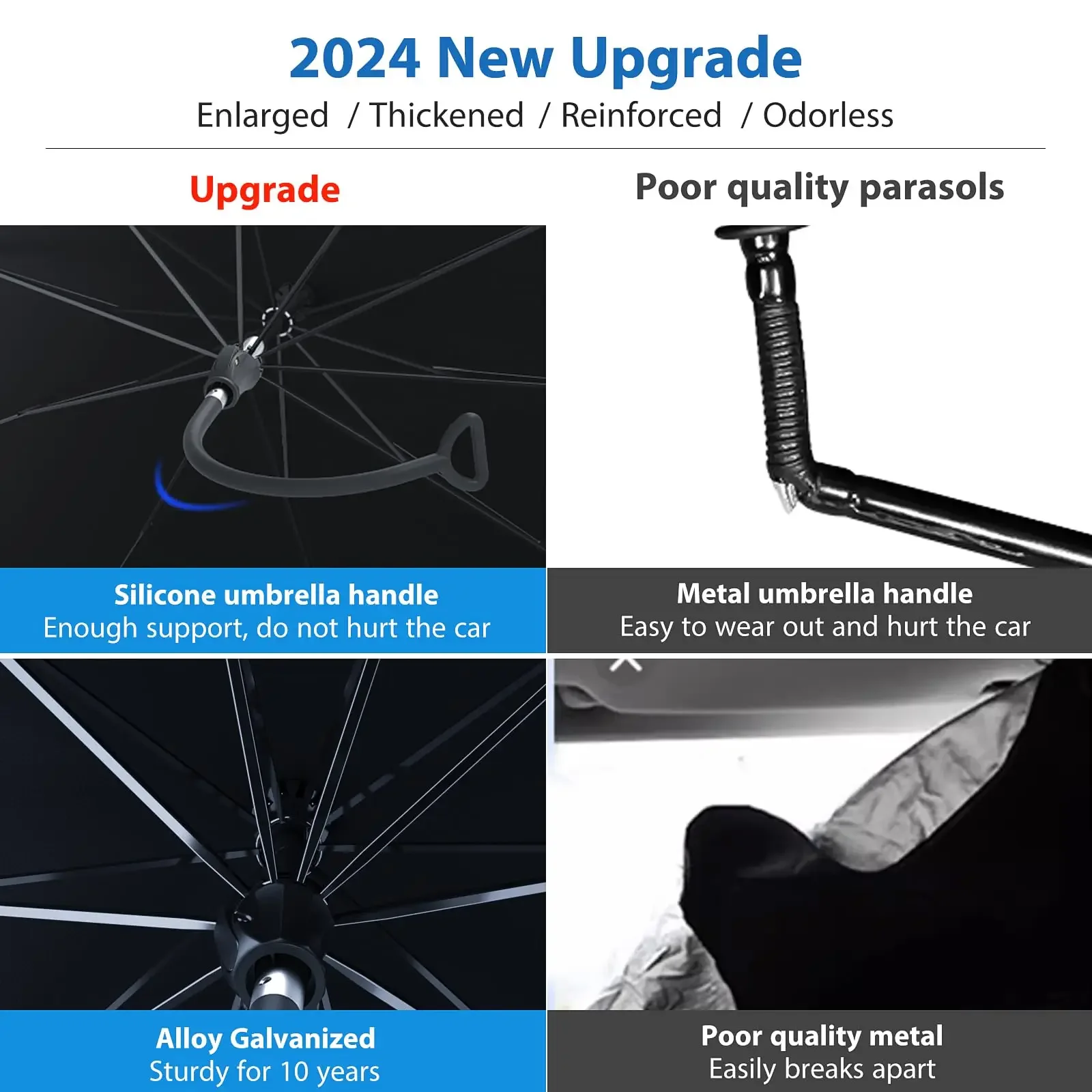 Folded umbrella side view