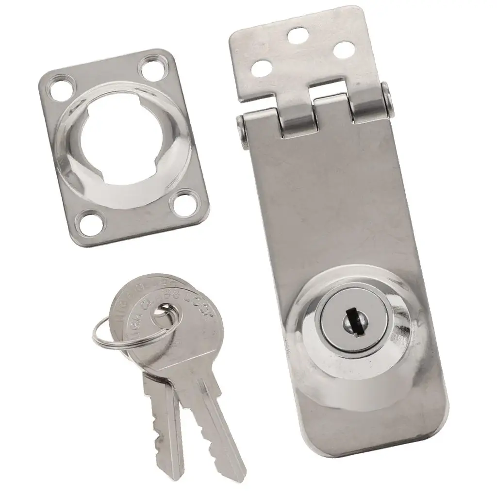 

Marine 304 Stainless Steel Cabin Lock Latch Hasp with 2 Keys