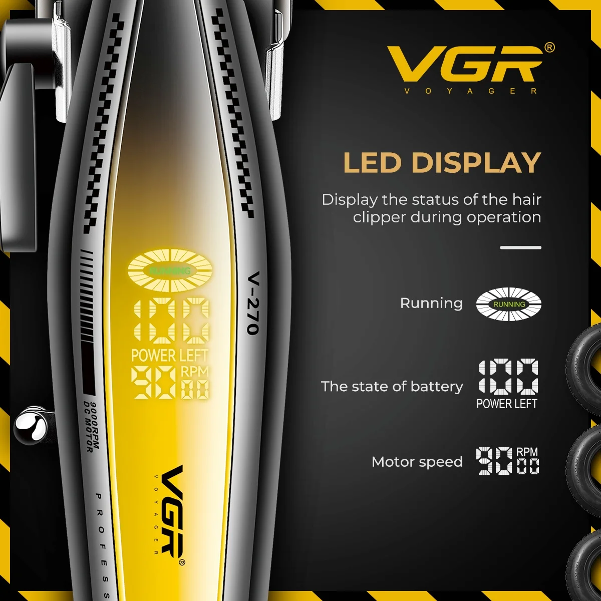 VGR ماكينة قص الشعر كهربائي مجز احترافي ماكينة تشذ...