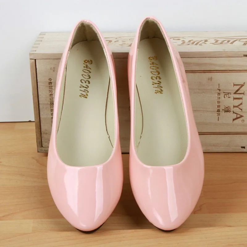 Candy Color Loafers Summer Ladies Flat Shoes Patent Leather Women Flats Comfortable Slip On Shoes Woman Plus Size EU42 WSH2215 2