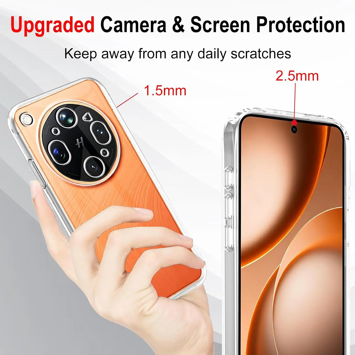 Ultra Slim Transparent TPU Phone Case with Camera Protection