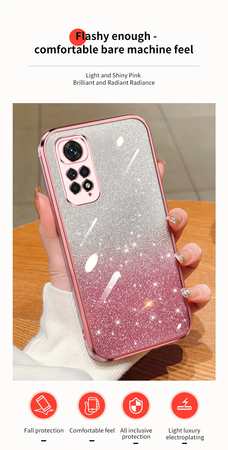 Coque de téléphone avec support à paillettes, ours mouvant, Note 11 S, pour Xiaomi Redmi Note 11, 12 Pro Plus, 4g, 5g, 11s, 12s, 12pro_voghion.com