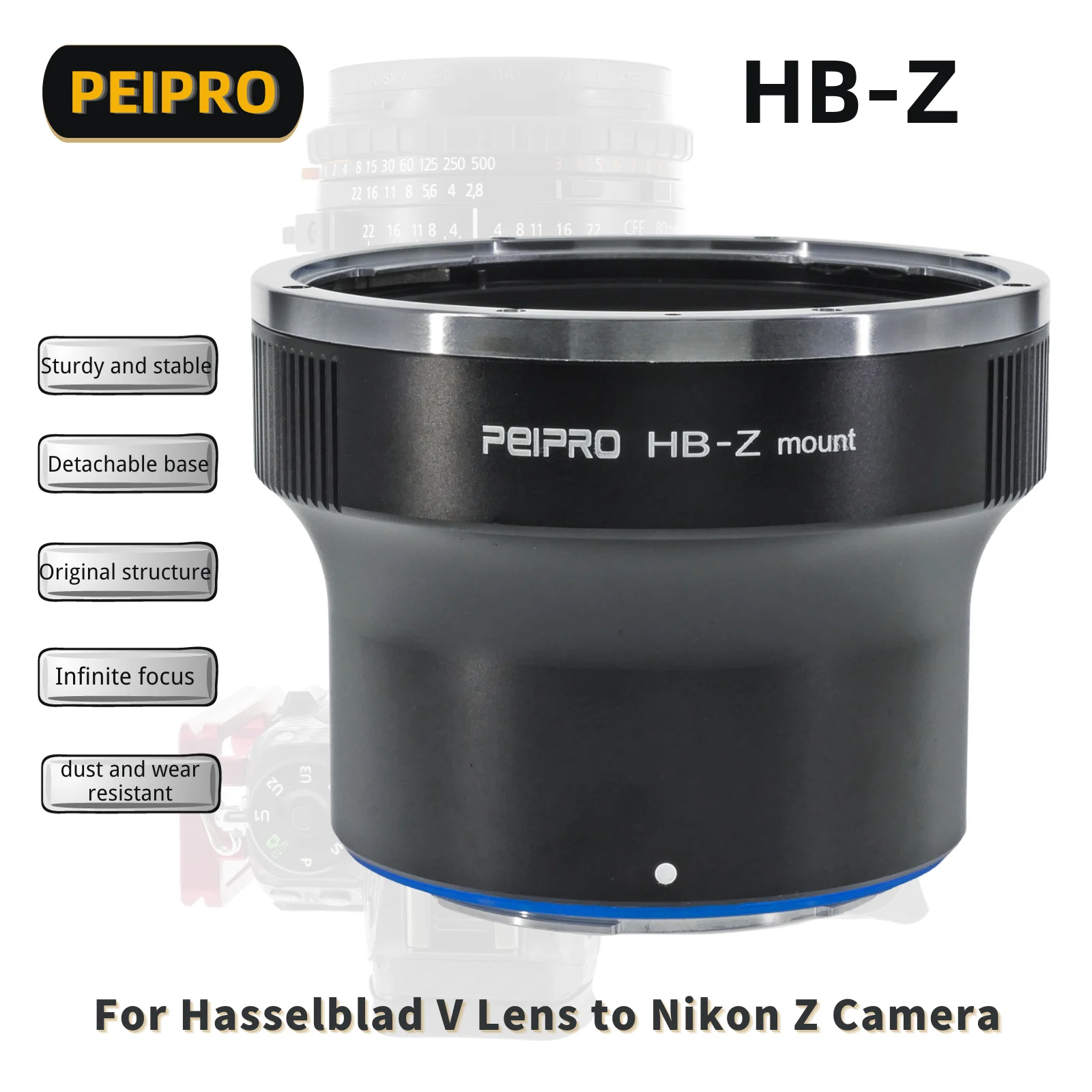 

Адаптер для объектива PEIPRO для фотоаппарата Nikon Z5 Z6 Z7 Z50 Z6II Z7II